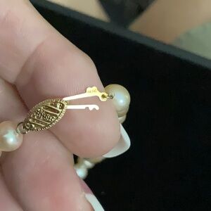 Elegant Pearl Necklace with Gold Accents